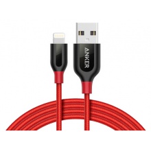 Anker安克 MFi认证 7/6/5s苹果数据线 0.9米红 拉车手机充电器线电源线 支持iphone5/6s/7P/SE/ipad air mini 